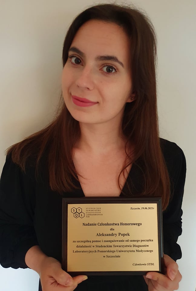 Gratulujemy absolwentce honorowego członkostwa