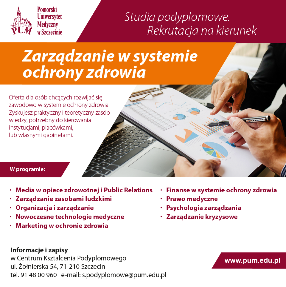 Zarządzanie w systemie ochrony zdrowia – studia podyplomowe!