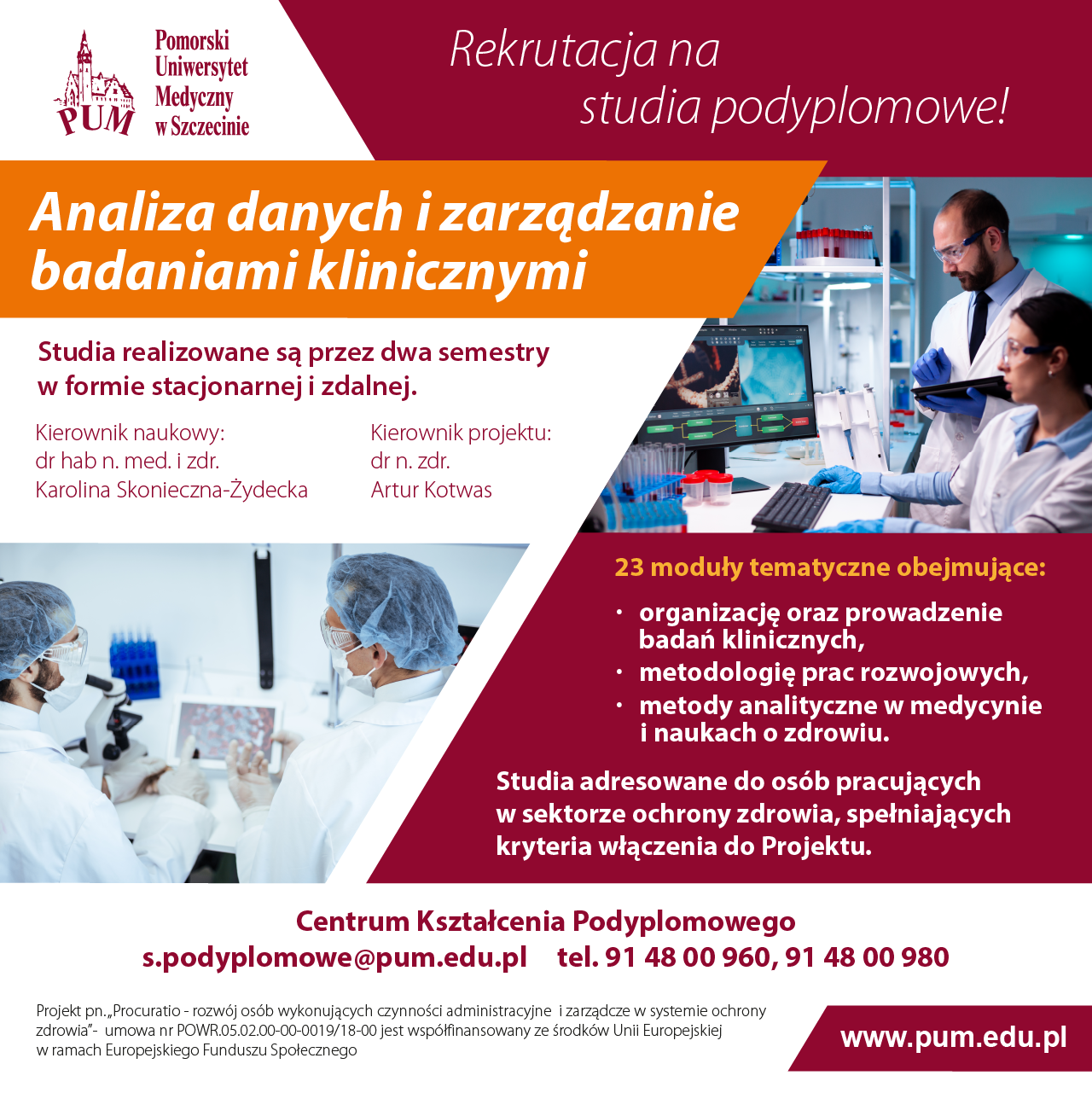 Analiza danych i zarządzanie badaniami klinicznymi – studia podyplomowe!
