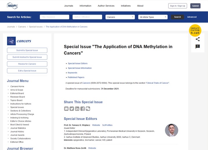 The Application of DNA Methylation in Cancers
