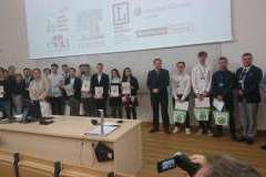 Laureaci i Organizatorzy XXXV Finału Konkursu, „Aurea Scapula” w Szczecinie  na zdjęciu od prawej: prof. Janusz Moryś PUM Szczecin, dr Cezary Partyka 