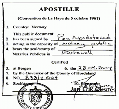 Norwegian Apostille