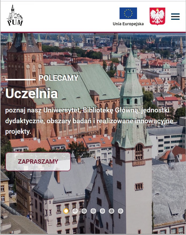 portal PUM widok strony frontalnej