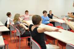 Szkoła pleców w bibliotece