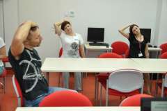 Szkoła pleców w bibliotece