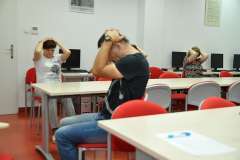 Szkoła pleców w bibliotece